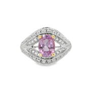 White Gold Pink Sapphire & Diamond Ring