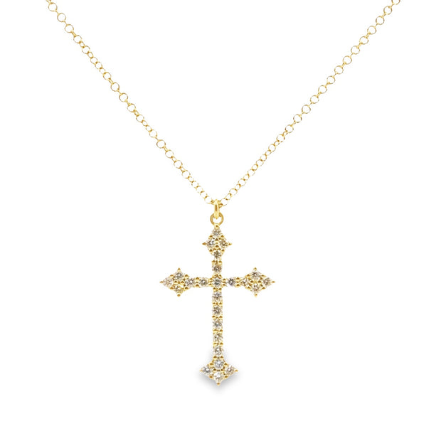 Yellow Gold Diamond Cross Pendant