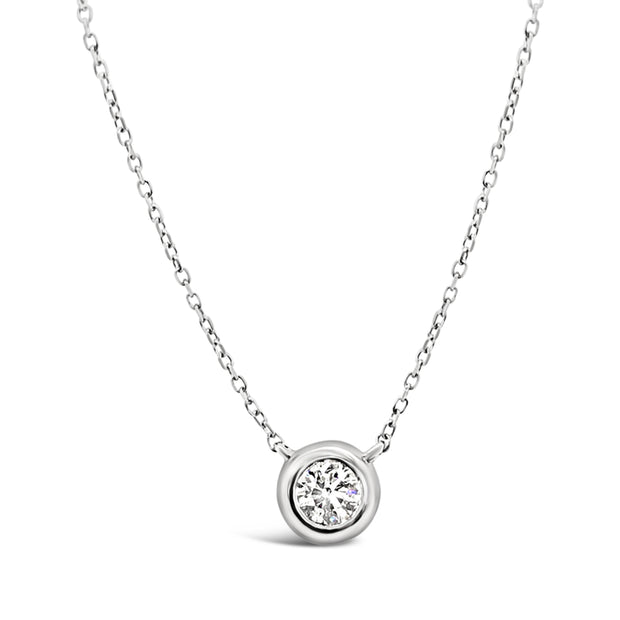 White Gold Diamond Solitaire Pendant