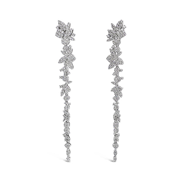 White Gold Convertible Diamond Waterfall/Hoop Earrings