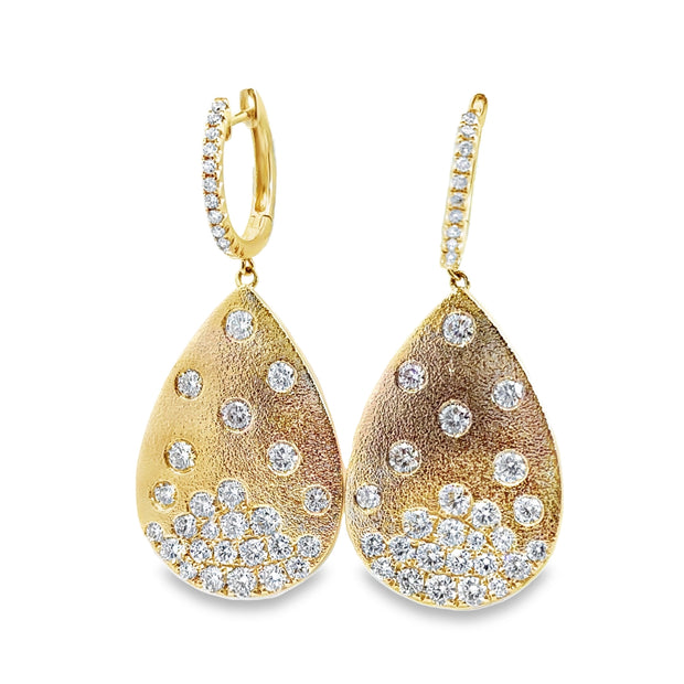 Yellow Gold Diamond Dangle Earrings