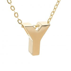 Yellow Gold Initial Necklace