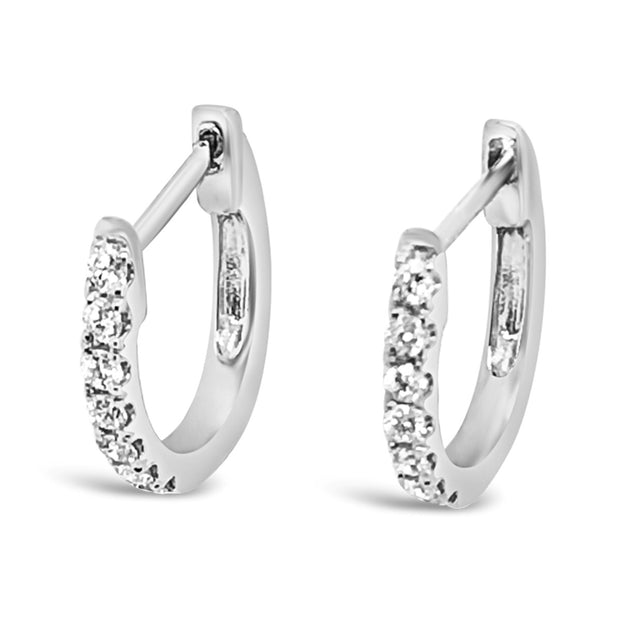 White Gold Diamond Huggie Earrings