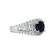 White Gold Sapphire & Diamond Ring