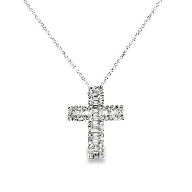 White Gold Diamond Cross Pendant