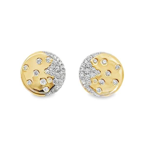 Yellow Gold Diamond Stud Earrings