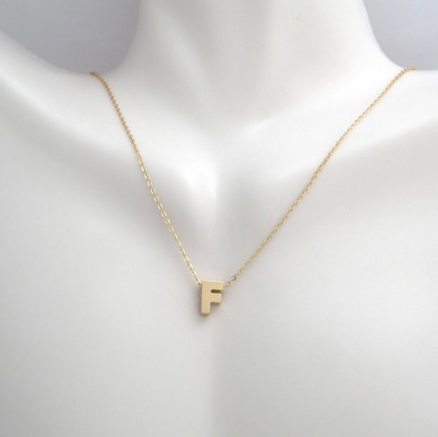 Yellow Gold Initial Necklace