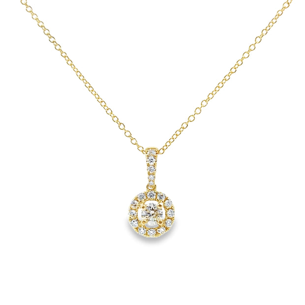 Forevermark 0.27 Cttw. Yellow Gold Diamond Halo Pendant