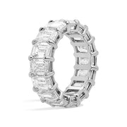 Lab Grown Platinum Emerald Cut Diamond Eternity Band