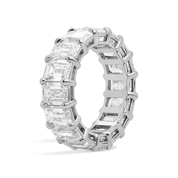 Lab Grown Platinum Emerald Cut Diamond Eternity Band