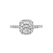 Lab Grown White Gold Diamond Halo Engagement Ring