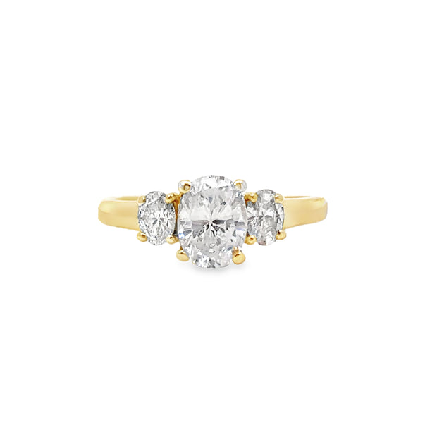 Yellow Gold Three Stone Diamond Engagement Ring