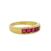 Yellow Gold Ruby Wedding Band