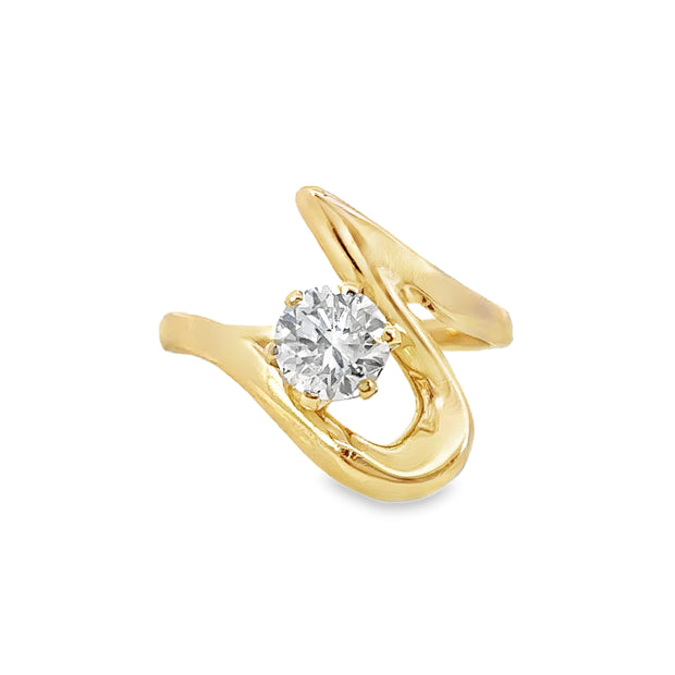 Lab Grown Yellow Gold Diamond Solitaire Engagement Ring