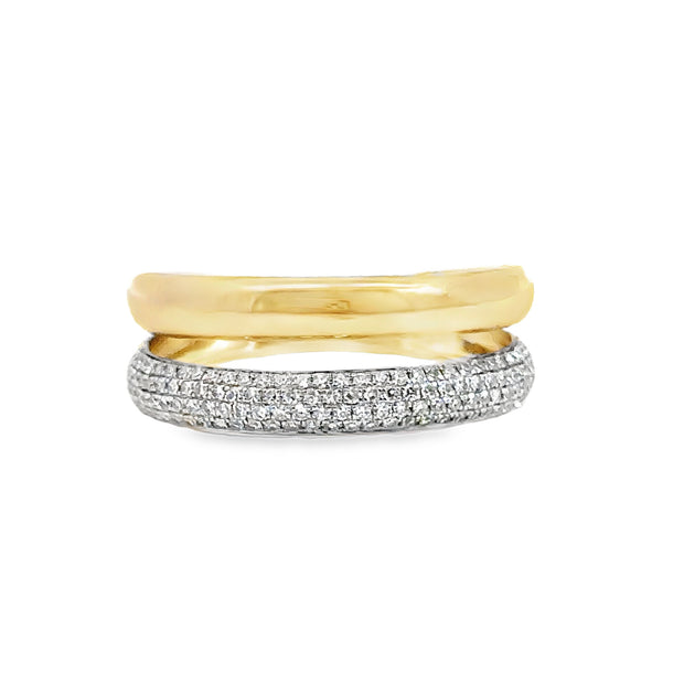 Shy Creation Yellow Gold Pave Diamond Fashion Band