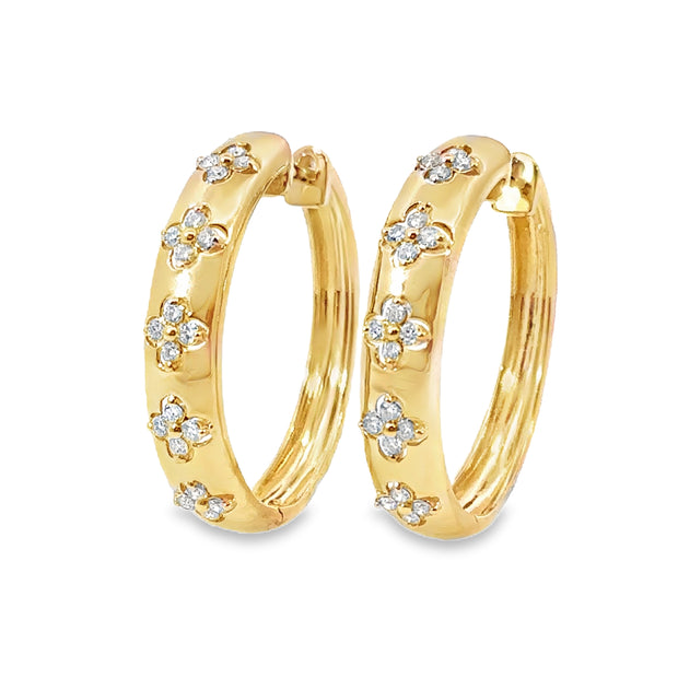 Yellow Gold Diamond Hoop Earrings