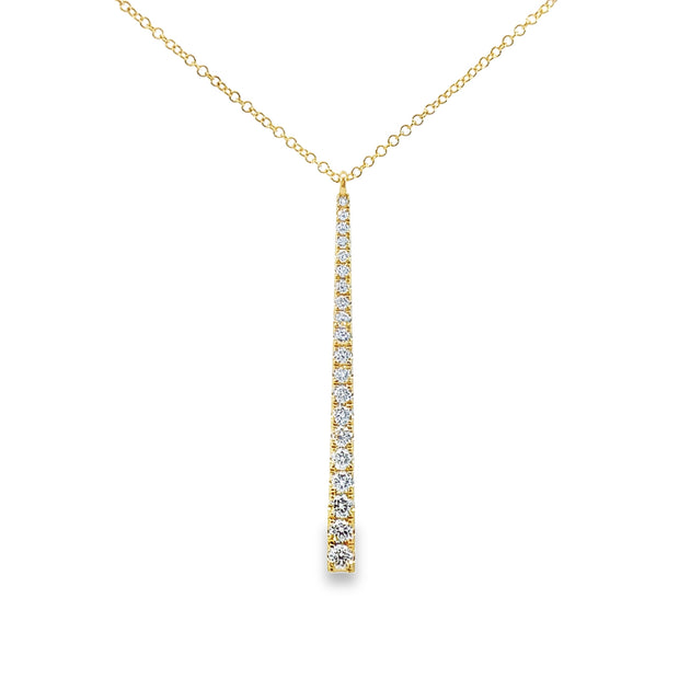 Yellow Gold Diamond Bar Pendant