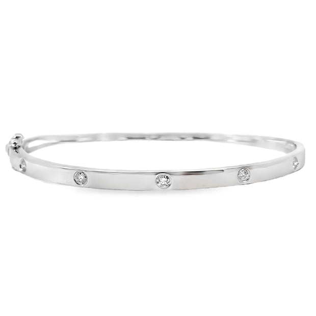 White Gold Diamond Bangle Bracelet