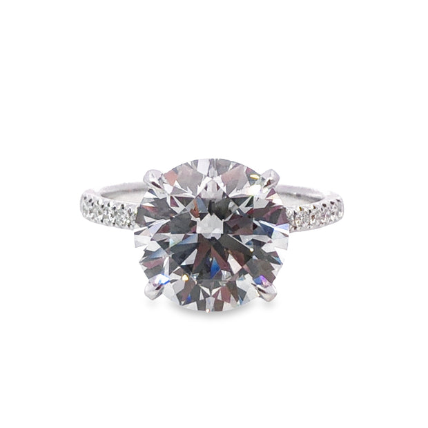 White Gold Hidden Halo Diamond Engagement Ring