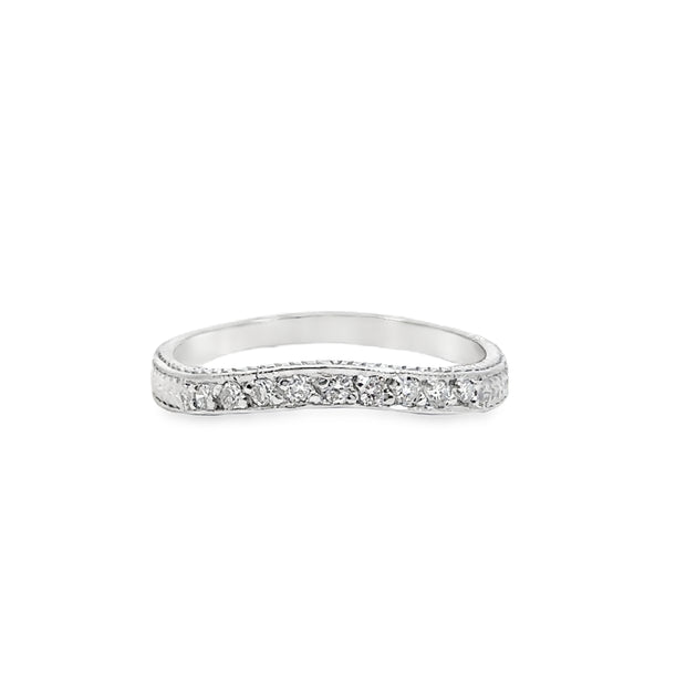 Platinum Curved Diamond Wedding Band