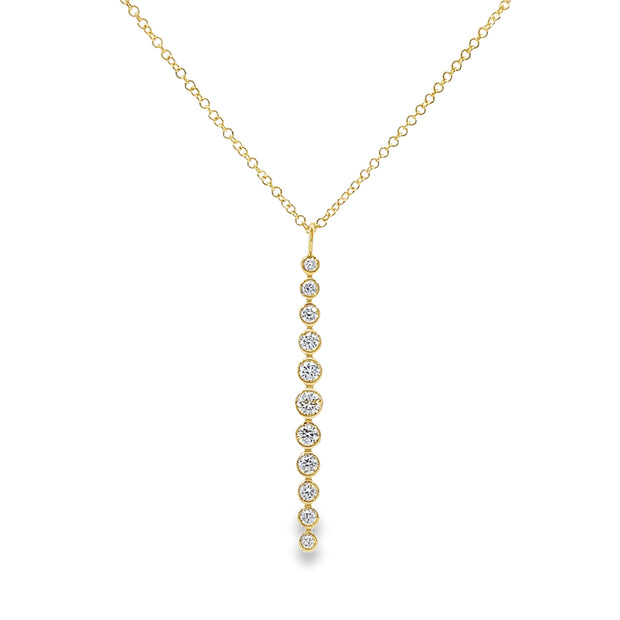 Yellow Gold Diamond Bar Pendant