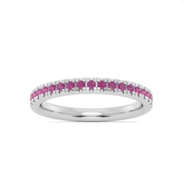 IMAGINE White Gold Pink Tourmaline Band