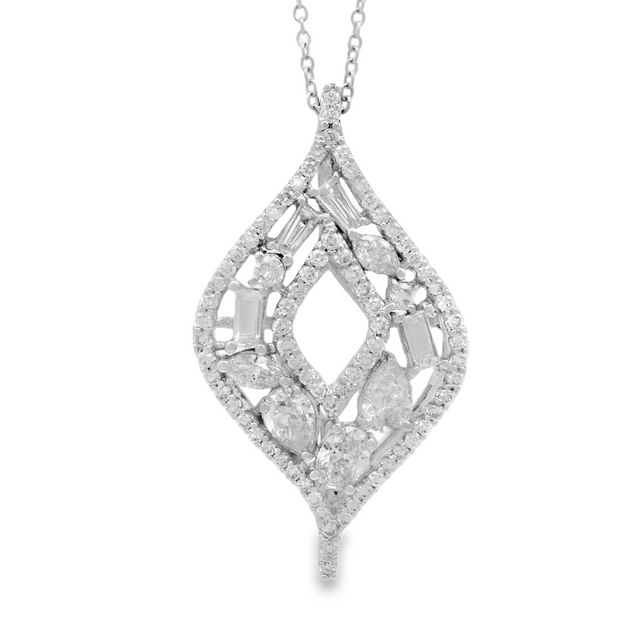 14K White Gold Diamond Fashion Pendant