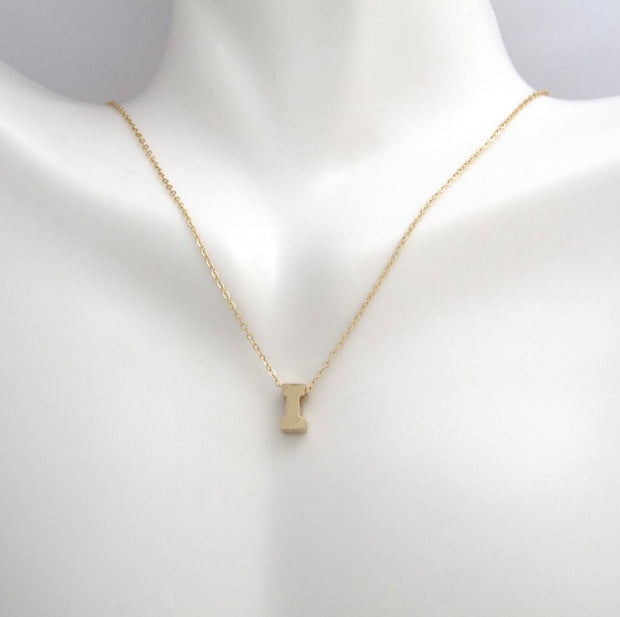 Yellow Gold Initial Necklace