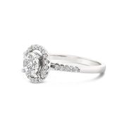 White Gold Lab Grown Diamond Halo Engagement Ring