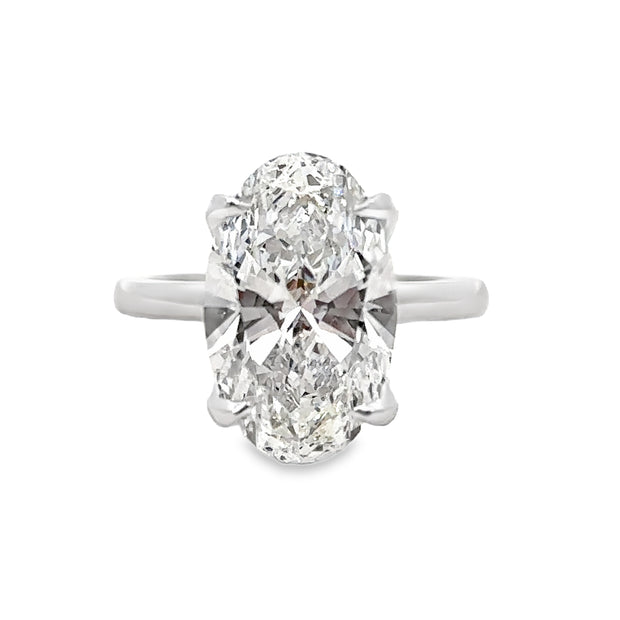 Lab Grown White Gold Oval Shape Diamond Solitaire Engagement Ring