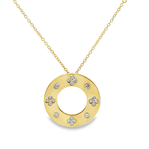 Yellow Gold Diamond Circle Pendant