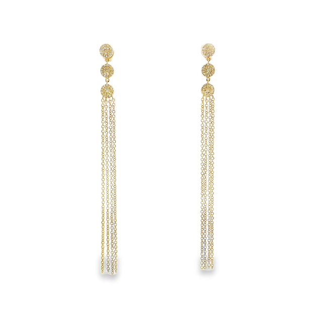 Yellow Gold Diamond Dangle Earrings