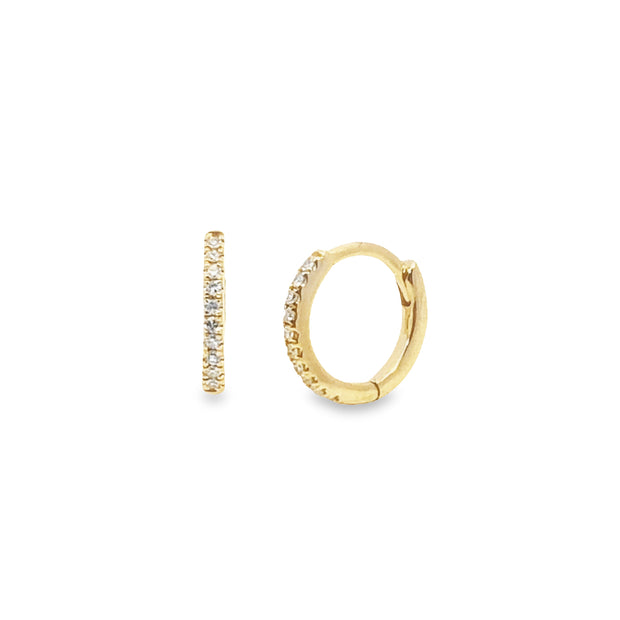 Yellow Gold Diamond Huggie Earrings