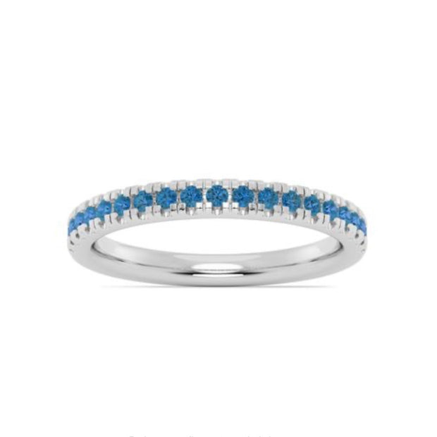 IMAGINE White Gold Blue Topaz Band