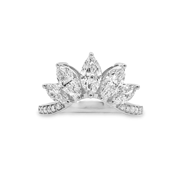 Lab Grown White Gold Diamond Crown Ring