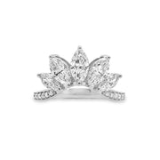 Lab Grown White Gold Diamond Crown RIng