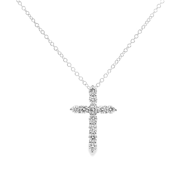 White Gold Diamond Cross Pendant