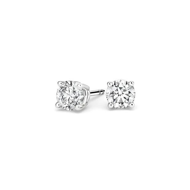 1.07 Cttw. White Gold Diamond Solitaire Earrings