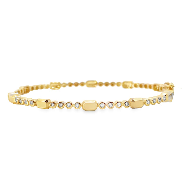 Shy Creation Yellow Gold Diamond Fashion Bracelet