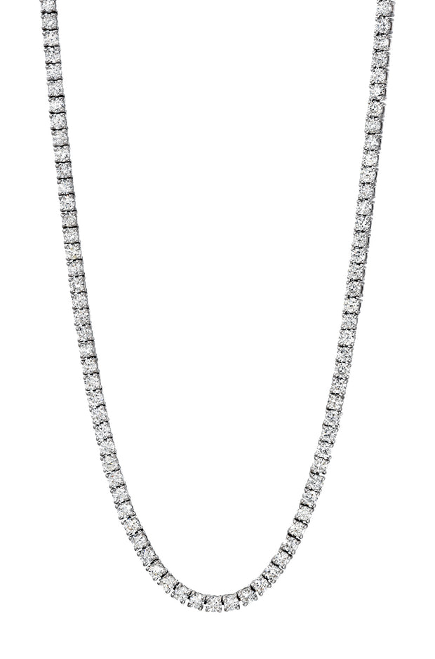 Lab Grown 10.00 Cttw. White Gold Diamond Tennis Necklace