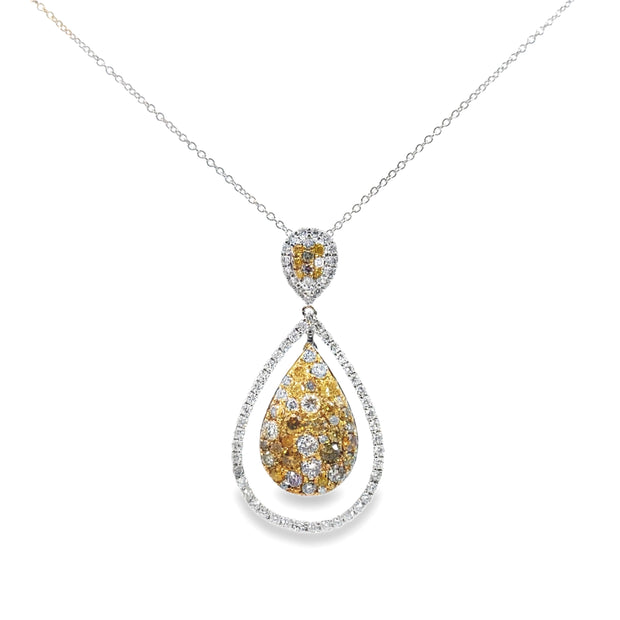 White Gold Fancy Color Diamond Pendant