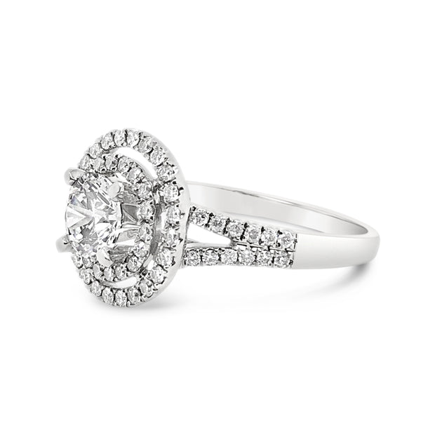 White Gold Halo Engagement Ring