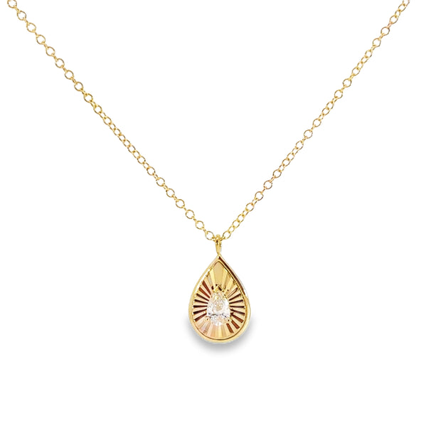 Shy Creation Yellow Gold Diamond Solitaire Pendant