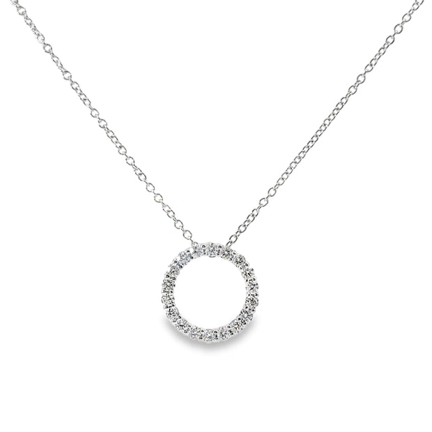 White Gold Diamond Circle Pendant