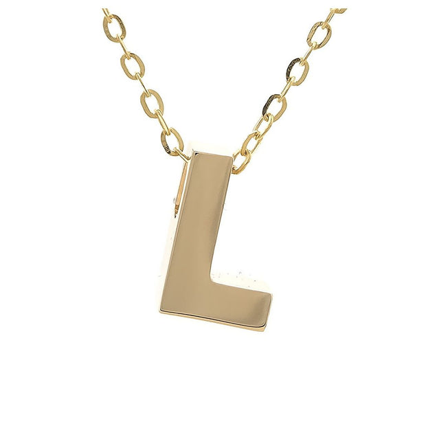 Yellow Gold Initial Necklace