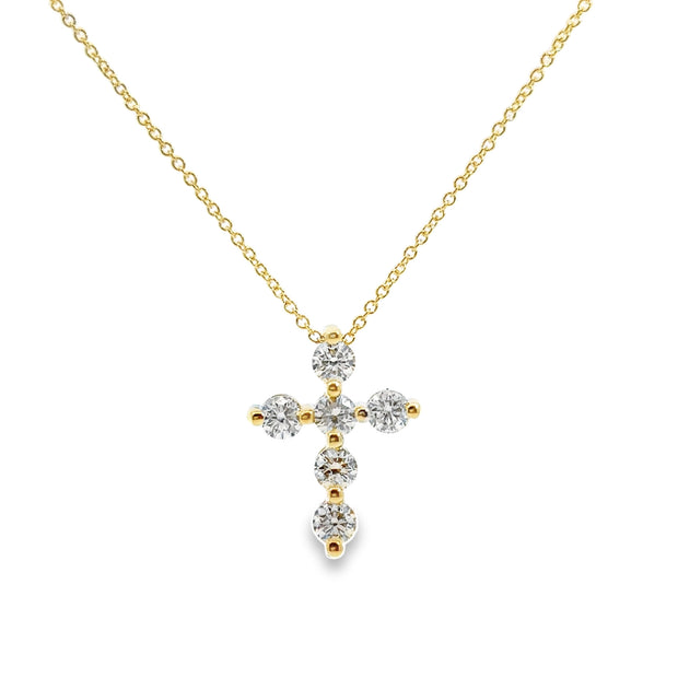 Yellow Gold Diamond Cross Pendant