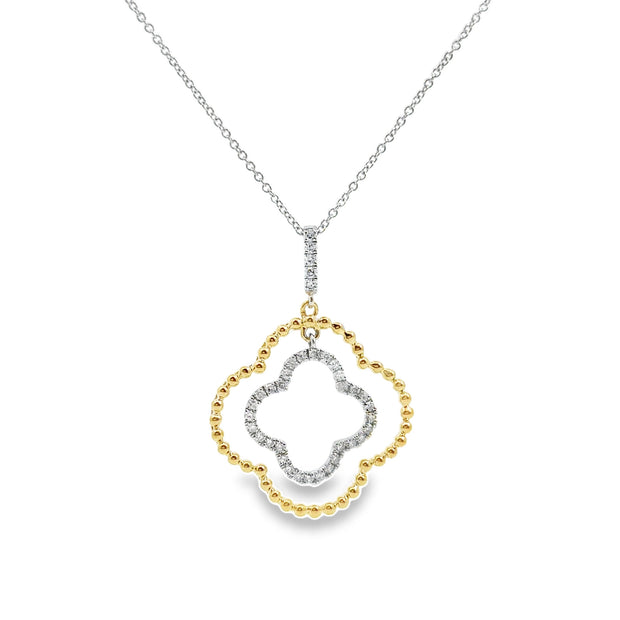 White and Yellow Gold Diamond Fashion Pendant