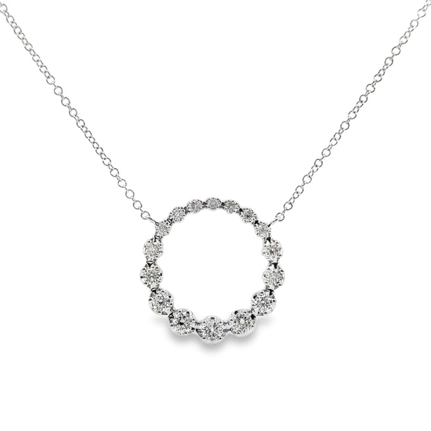 White Gold Diamond Circle Necklace