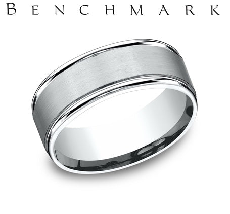 Benchmark White Gold Men's Wedding Band