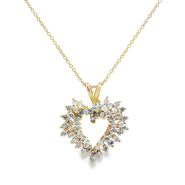 Yellow Gold Diamond Heart Pendant